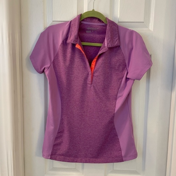 Nike Womens Activewear Top Golf Tour Performance Dri-Fit Purple Medium - Picture 1 of 8